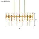 GobekUsa Gold Metal Tubular LED Island Pendant - Modern 54-Light Ceiling Drop Light for Dining Room