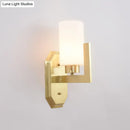 GobekUsa Modern Gold Wall Sconce with Tubular Milk Glass Shade for Living Room