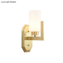 GobekUsa Modern Gold Wall Sconce with Tubular Milk Glass Shade for Living Room