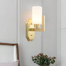 GobekUsa Modern Gold Wall Sconce with Tubular Milk Glass Shade for Living Room