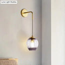 GobekUsa Gold Tulip Wall Lamp Sconce with Blue/Smoke Gray Dimpled Glass Shade - Modern 1 Light Hanging Light