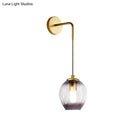 GobekUsa Gold Tulip Wall Lamp Sconce with Blue/Smoke Gray Dimpled Glass Shade - Modern 1 Light Hanging Light