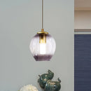 GobekUsa Gold Tulip Wall Lamp Sconce with Blue/Smoke Gray Dimpled Glass Shade - Modern 1 Light Hanging Light