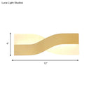 GobekUsa Modern Twisted Sconce LED Wall Mounted Light Fixture in Gold - Warm White Light