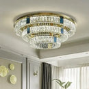 GobekUsa Crystal LED Ceiling Lamp: Modern Stainless Steel Chandelier for Living Room, Bedroom & Kitchen.