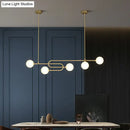 GobekUsa Minimalist U-Shaped Gold Metal Suspension Light with Milky Glass Shade for Dining Room Island