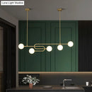 GobekUsa Minimalist U-Shaped Gold Metal Suspension Light with Milky Glass Shade for Dining Room Island