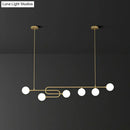 GobekUsa Minimalist U-Shaped Gold Metal Suspension Light with Milky Glass Shade for Dining Room Island