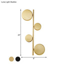 GobekUsa Vertical Linear Sconce Light: Black/Gold Finish, Post-Modern Design with 3 LED Metal Wall Lamp Heads