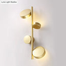 GobekUsa Vertical Linear Sconce Light: Black/Gold Finish, Post-Modern Design with 3 LED Metal Wall Lamp Heads