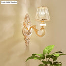 GobekUsa Modern Gold Wall Sconce with Crystal Cone Shade - Bedside/Room Fixture