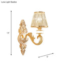 GobekUsa Modern Gold Wall Sconce with Crystal Cone Shade - Bedside/Room Fixture