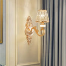 GobekUsa Modern Gold Wall Sconce with Crystal Cone Shade - Bedside/Room Fixture