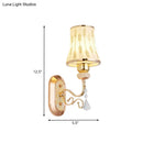 GobekUsa Modern Gold Finish Wall Lamp with Arc Wheat Patterned Glass