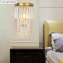 GobekUsa Modern Golden Wall Lamp with Clear Crystal Block - Bedside Wall Lighting Fixture
