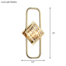 GobekUsa Modern Gold Wall Lamp with Clear Crystal Blocks - Square Wall Lighting in a Rectangular Frame