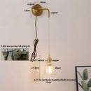 GobekUsa Clear Glass LED Wall Lamp Pull Chain Switch Modern Luxury Home Decor