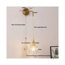 GobekUsa Clear Glass LED Wall Lamp Pull Chain Switch Modern Luxury Home Decor
