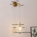 GobekUsa Clear Glass LED Wall Lamp Pull Chain Switch Modern Luxury Home Decor