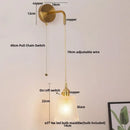 GobekUsa Clear Glass LED Wall Lamp Pull Chain Switch Modern Luxury Home Decor