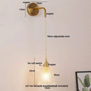 GobekUsa Clear Glass LED Wall Lamp Pull Chain Switch Modern Luxury Home Decor