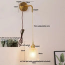 GobekUsa Clear Glass LED Wall Lamp Pull Chain Switch Modern Luxury Home Decor