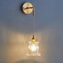 GobekUsa Clear Glass LED Wall Lamp Pull Chain Switch Modern Luxury Home Decor