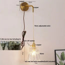 GobekUsa Clear Glass LED Wall Lamp Pull Chain Switch Modern Luxury Home Decor