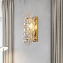 GobekUsa Modern Gold Wall Lamp with Crystal Panel Shade - Elegant Hallway Sconce