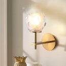 GobekUsa Modern Stylish Clear Glass Wall Lamp with Faceted Globe Shade - Golden Wall Mounted Light for Hallway