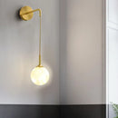 GobekUsa Modern LED Gold Wall Sconce with Geometric Glass Shade
