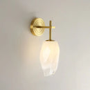 GobekUsa Modern LED Gold Wall Sconce with Geometric Glass Shade