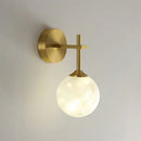 GobekUsa Modern LED Gold Wall Sconce with Geometric Glass Shade