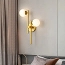 GobekUsa Modern Gold Wall Lamp with Opal Glass Shade - 2-Light Living Room Wall Lighting
