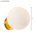 GobekUsa Gold Modernist Wall Sconce with Opal Glass Shade for Bedroom Lighting