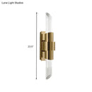 GobekUsa Modern Gold Wall Mount Lamp with Prismatic Crystal Shade for Bedroom