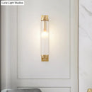 GobekUsa Contemporary LED Crystal Wall Light Fixture for Living Room with Clear Cylinder Pipes