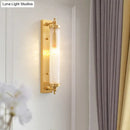 GobekUsa Contemporary LED Crystal Wall Light Fixture for Living Room with Clear Cylinder Pipes