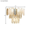 GobekUsa Modern Crystal Wall Sconce with Tapered Design, Golden Accents, and Acrylic Leaves