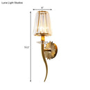 GobekUsa Modern Gold Wall Sconce Light with Crystal Prism - Clear Tapered Shade, Ideal for Stairways