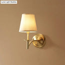 GobekUsa Brass Sconce Lamp: Simplicity 1-Bulb Wall Light with Fabric Shade