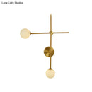 GobekUsa Modern Gold Wall Sconce with Closed Glass and 2 Lights