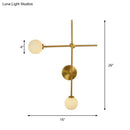 GobekUsa Modern Gold Wall Sconce with Closed Glass and 2 Lights