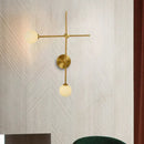 GobekUsa Modern Gold Wall Sconce with Closed Glass and 2 Lights