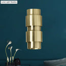GobekUsa Modern Gold Wall Mount Lamp with Cylinder Metal Shade - 2 Heads Foyer Wall Sconce