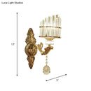 GobekUsa Gold Wall Mount Light Arc Sconce Lamp for Corners - Modern Crystal Block Fixture