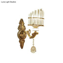 GobekUsa Gold Wall Mount Light Arc Sconce Lamp for Corners - Modern Crystal Block Fixture