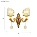 GobekUsa Gold Wall Mount Light Arc Sconce Lamp for Corners - Modern Crystal Block Fixture