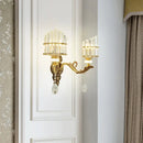 GobekUsa Gold Wall Mount Light Arc Sconce Lamp for Corners - Modern Crystal Block Fixture