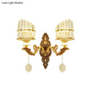 GobekUsa Gold Wall Mount Light Arc Sconce Lamp for Corners - Modern Crystal Block Fixture